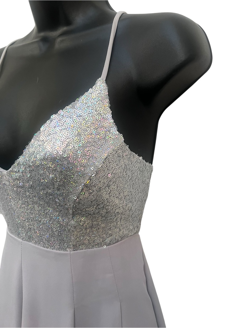 Lucy in the Sky Silver Sequin Open Back Romper Size Small Party Festival - Picture 6 of 12